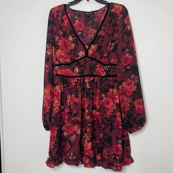 Max + Ash | Floral Balloon Sleeve Dress | Sz XL - Picture 2 of 10